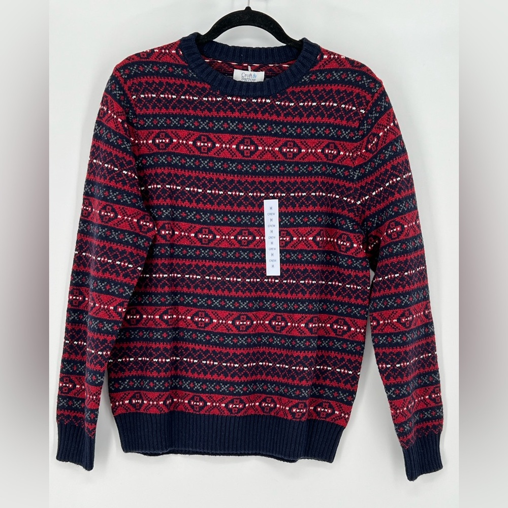 Croft & Barrow red and‎ blue Fair Isle pullover sweater.